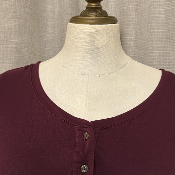 American Eagle Sz Xs Long Sleeve Tissue Tee-Purple-3 Button Front-Viscose-EUC - Picture 4 of 15
